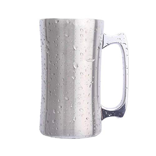 Copas De Vino Tazas De Acero Inoxidable Taza Grande De 20 Oz Jarra De Cerveza De Doble Pared con Asa Taza De Cerveza Aislada-20Oz