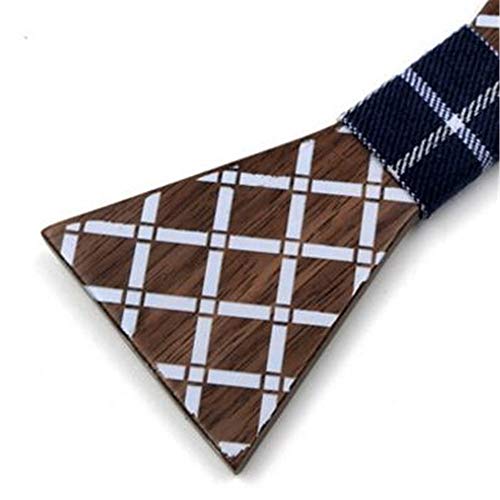 Corbata de cuello formal para hombre Tela escocesa Contratada Geométrica Madera maciza Pajaritas de madera Tronco de madera de leña Restauración de maneras antiguas Puro manual Ocio Corbatas Pajarita