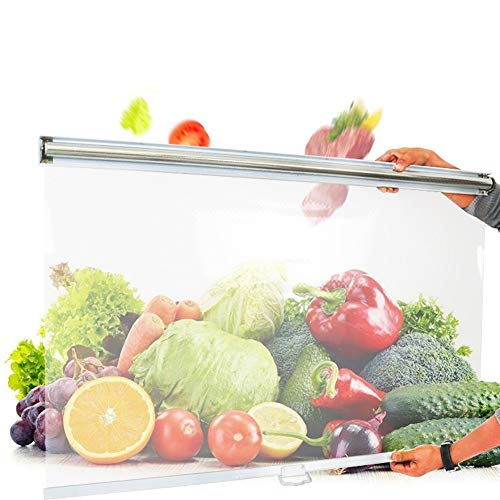 CORTINA Persiana de Ventana Enrollable Plástico Transparente Persiana Transparente, para La Tienda de Frutas/Supermercado Que Mantiene La Frescura de La Película, Ancho 75cm - 120cm (Size : 75x150cm)