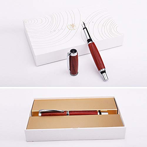 Covan_CN Pluma de Tinta de latón de Madera Maciza, Negocios de Gama Alta, Anuario de la Empresa Class Gathering, Personalización de Bienes raíces para Regalos reuniones,Cabeza de Pluma: 0.5 mm,Red