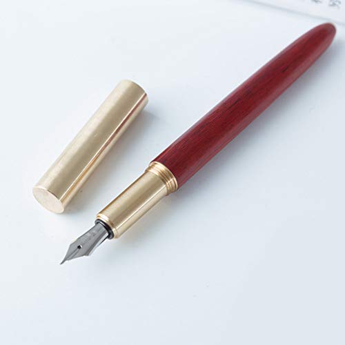 Covan_CN Pluma de Tinta de latón de Madera Maciza, Negocios de Gama Alta, Anuario de la Empresa Class Gathering, Personalización de Bienes raíces para Regalos reuniones,Cabeza de Pluma: 0.5 mm,Red