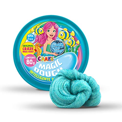 CRAZE Magic Dough Inteligente para niños Mermaid Green 80g en Lata BPA sin Gluten 12826, Color Verde