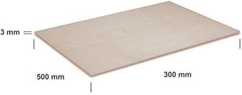 Creative Deco 20 x Tablero Contrachapado | 500 x 300 x 3 mm (+/- 0.5mm) | Madera Maciza Abedul para Bricolaje, Manualidades | Ideal para Pirograbado, Corte por Laser, CNC Router, Modelado, Calado