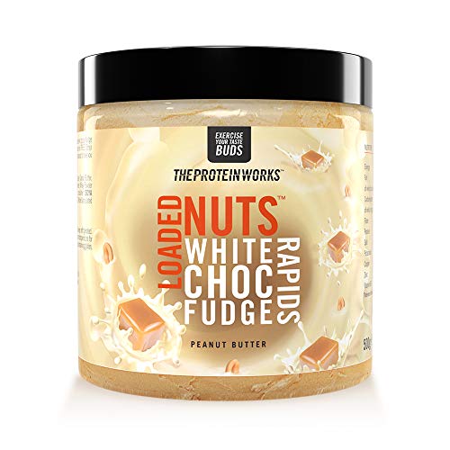 Crema De Cacahuete Loaded Nuts | Crema De Cacahuete Con Chocolate Premium | Sin Aceite De Palma | Fuente De Proteínas | Chocolate Blanco | THE PROTEIN WORKS | 500 g