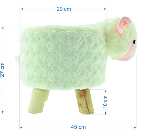 Creofant - Taburete infantil con diseño de jirafa, taburete de animales de oveja, taburete decorativo para niños, con diseño de oveja