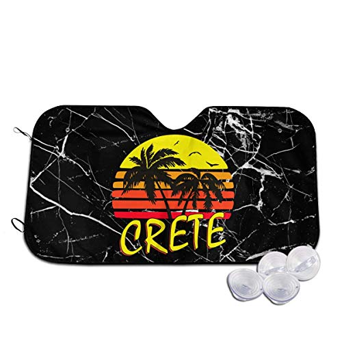 Creta Grecia - Parasol plegable para parabrisas de coche, estilo retro, para coche, SUV, camiones, minivans