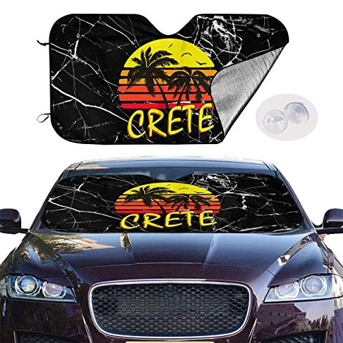 Creta Grecia - Parasol plegable para parabrisas de coche, estilo retro, para coche, SUV, camiones, minivans