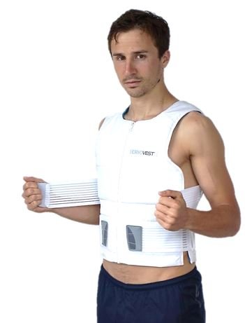 CRYOINNOV cryovest Deporte Chaleco Tubo refrigerante de termorregulación Ropa de crioterapia Mixta, Cryovest Sport, Blanco/Azul, L