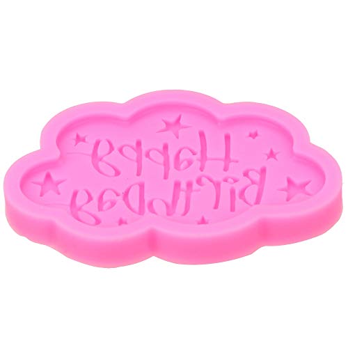 CSCZL Moldes para decoradores de postres y Pasteles con Forma de Nube DIY, Herramientas para Hornear, Letras de Feliz cumpleaños, Herramientas para Fondant, Molde de Silicona