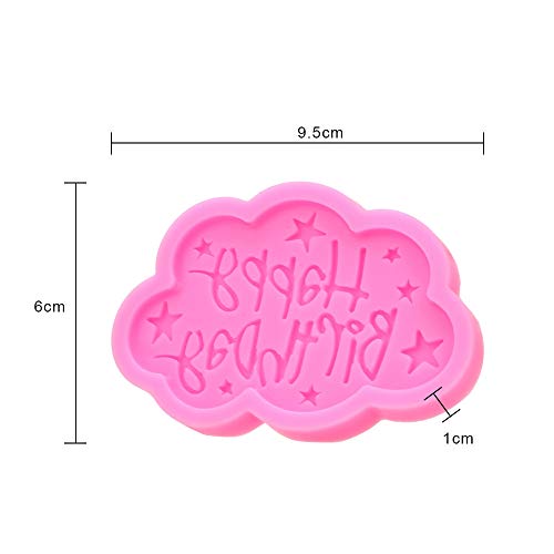 CSCZL Moldes para decoradores de postres y Pasteles con Forma de Nube DIY, Herramientas para Hornear, Letras de Feliz cumpleaños, Herramientas para Fondant, Molde de Silicona