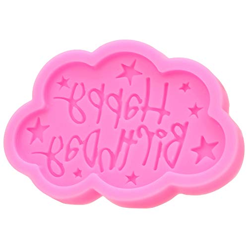 CSCZL Moldes para decoradores de postres y Pasteles con Forma de Nube DIY, Herramientas para Hornear, Letras de Feliz cumpleaños, Herramientas para Fondant, Molde de Silicona