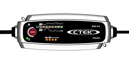 CTEK MXS 5.0 Cargador de Batería Totalmente Automático (Carga, Mantiene y Reacondiciona las Baterías de Coche y Moto) 12V, 5 Amp – Toma EU