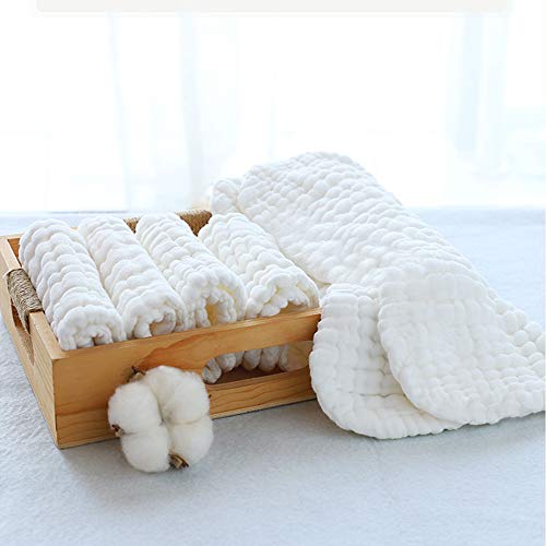 Cuadrados de muselina Paños grandes de muselina para bebés 70x70cm Toalla de baño para bebés de 4 capas 100% algodón absorbente y suave Paquete de 5 por YOOFOSS