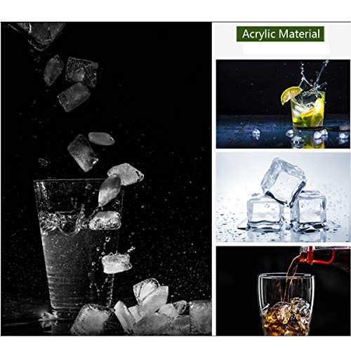 Cubito de hielo artificial,Yueser 100pcs 20mm Cubo Forma Cuadrada Lustre de Cristal Cubos de Hielo de Acrílico Artificial Para la Muestra Accesorios de Fotografía Decoración de la cocina