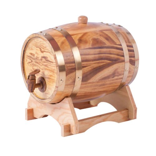 Cubo de vino dispensador de barril de whisky de 5 l de roble envejecido, sin fugas, para almacenamiento de vino, licores y whisky, color amarillo claro