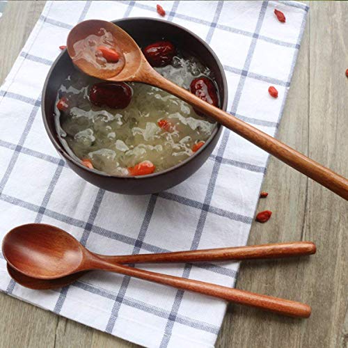 Cuchara de madera 2 piezas de estilo japonés cucharas de mango largo para el hogar y la cocina agitando