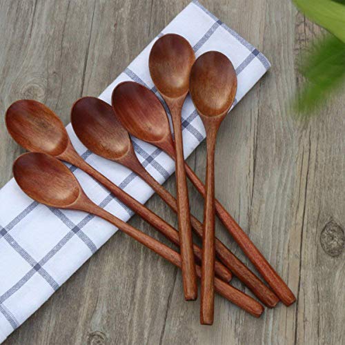 Cuchara de madera 2 piezas de estilo japonés cucharas de mango largo para el hogar y la cocina agitando