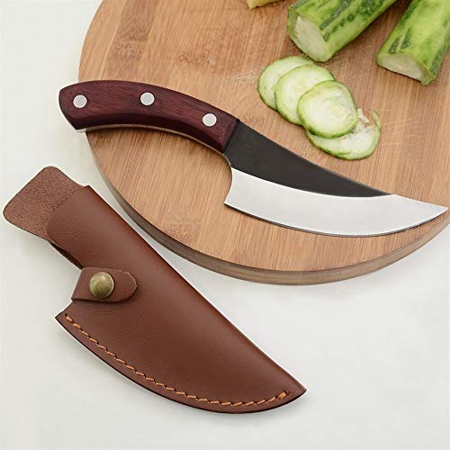 Cuchillo de cocina forjado 5.5 pulgadas de piel de deshuesar camping Serbia Cuchillo hecho a mano lleno de la espiga en rodajas la cocina del cocinero del carnicero cuchillo del regalo de la envoltura