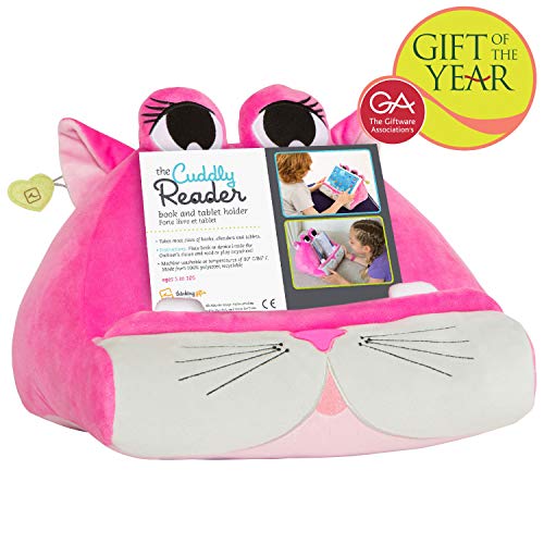 CuddlyReaders, Atril, cojín de Lectura para Libros, iPad, Tablet, eReader, Soporte sofá de Descanso, Idea de Regalo para niños - Kiki Kitty