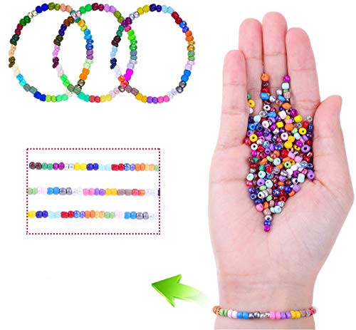 Cuentas de Colores 2mm Mini Cuentas y Abalorios Cristal para DIY Pulseras Collares Bisutería (24 Colores)