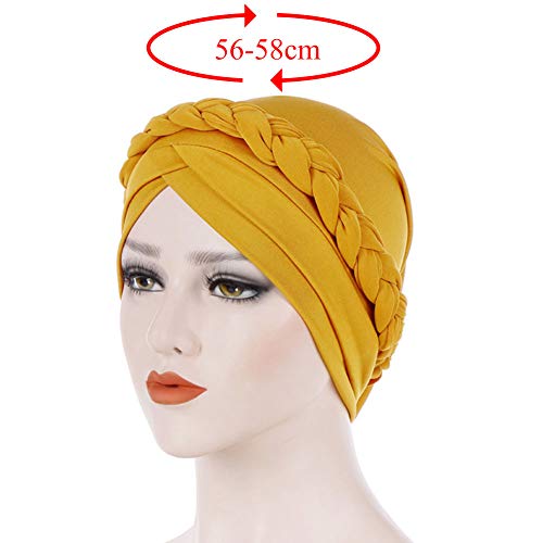 CULER Bohemia del Estilo de Las Mujeres de la Trenza Turbante Nudo Señora Bufanda Principal Hijab musulmán de la Mujer Accesorios para el Cabello Pérdida del Cabello Hijab