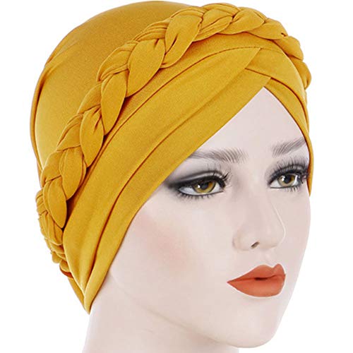 CULER Bohemia del Estilo de Las Mujeres de la Trenza Turbante Nudo Señora Bufanda Principal Hijab musulmán de la Mujer Accesorios para el Cabello Pérdida del Cabello Hijab