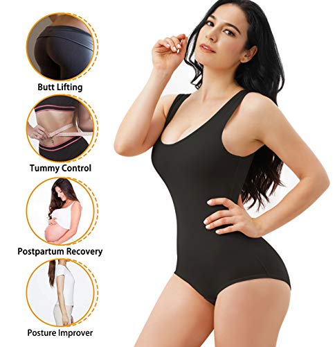 Cumian Shapewear - Body adelgazante para mujer, moldeador de cuerpo entero Negro XXL