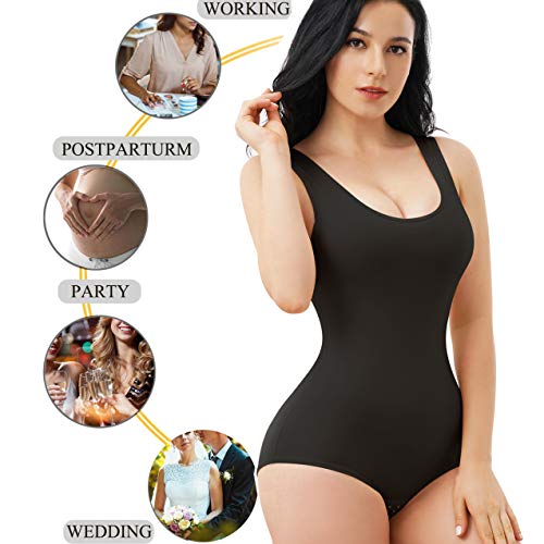 Cumian Shapewear - Body adelgazante para mujer, moldeador de cuerpo entero Negro XXL