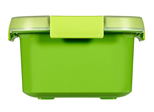 Curver - hermético Smart To Go Lunch Kit Rectangular 1,2L. - Con Cubiertos y Salsera - Apto para Microondas, Lavavajillas y Congelador - Color Verde Lima