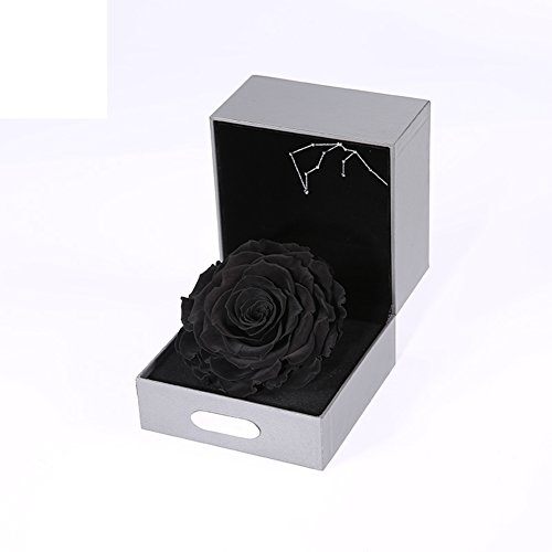 Custom 12 Constelaciones Flor Caja De Regalo/Caja De Regalo De Flor Inmortal Rosa Negra-A