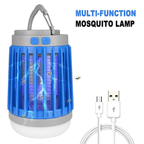 CWWHY Lámpara Portátil para Matar Mosquitos Linterna De Camping Linterna LED Bug Zapper con Batería Recargable 2200Mah, IP67 A Prueba De Agua 2 Piezas