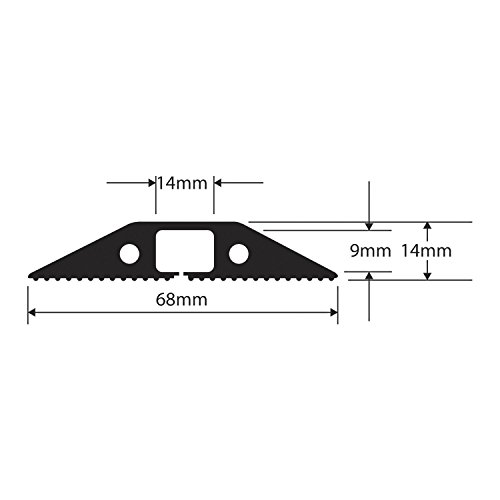 D-Line FC68B | Canaleta pasacables para suelo | 68 mm x 1,8m - color negro