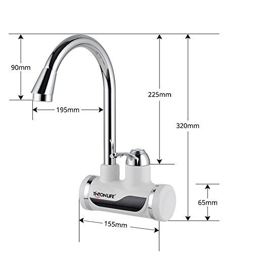 Da Jia Inc 220 V Calentador instantáneo de grifo, calentador eléctrico, agua caliente instantánea, calefacción, agua del grifo, grifo de cocina con pantalla digital LED