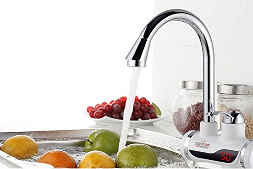 Da Jia Inc 220 V Calentador instantáneo de grifo, calentador eléctrico, agua caliente instantánea, calefacción, agua del grifo, grifo de cocina con pantalla digital LED