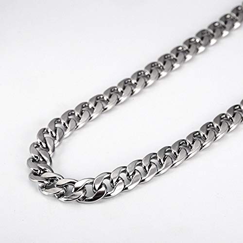 Daesar Colgante de Hombre Cadena Curb Collares Hombre Acero Inoxidable Colgante para Hombre Ancho:6mm Longitud 70cm