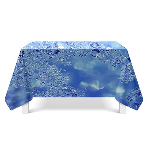 Daesar Mantel de Poliester Manteles para Mesa Rectangular Tela Patrón Cristalino Cielo Azul Estilo 1 Mantel Mesa 140x220CM