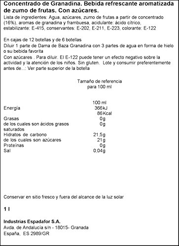 Dama De Baza - Granadina - Zumo concentrado de frutas -  1 L