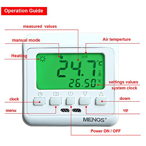 DASKOO C08.H3 Termostato LCD de calefacción programable de 7 días con pantalla para área de negocios de la oficina de la escuela en el hogar