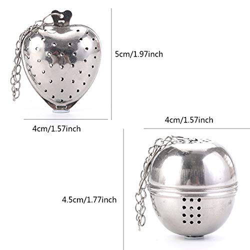 DBAILY Colador de Té de Acero Inoxidable, Plata Colador de Hojas Sueltas-Estilo de Cadena 8 Unidades Colador de Té Olla Caliente para Cocina y Sala de Estar