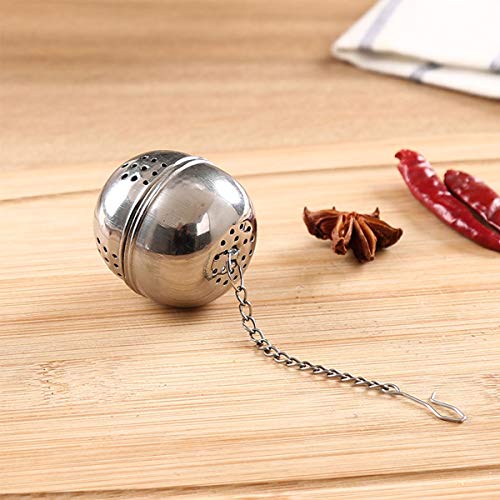 DBAILY Colador de Té de Acero Inoxidable, Plata Colador de Hojas Sueltas-Estilo de Cadena 8 Unidades Colador de Té Olla Caliente para Cocina y Sala de Estar