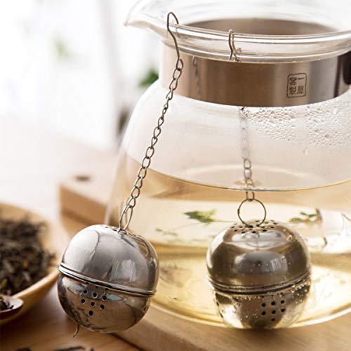 DBAILY Colador de Té de Acero Inoxidable, Plata Colador de Hojas Sueltas-Estilo de Cadena 8 Unidades Colador de Té Olla Caliente para Cocina y Sala de Estar