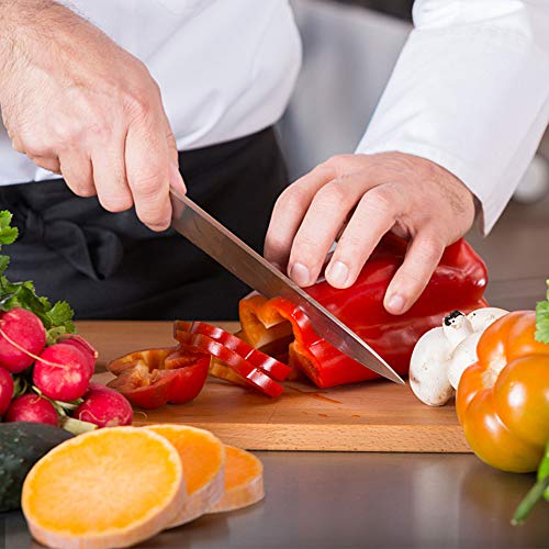 DDF iohEF Cuchillo de Cocina Profesional 20 cm, Cuchillo de Chef de Acero Inoxidable Alemán, Cuchillo de Chef Japonés con Hoja Fina Súper Afilada, Mango de Madera Ergonómico Resistente al Agua