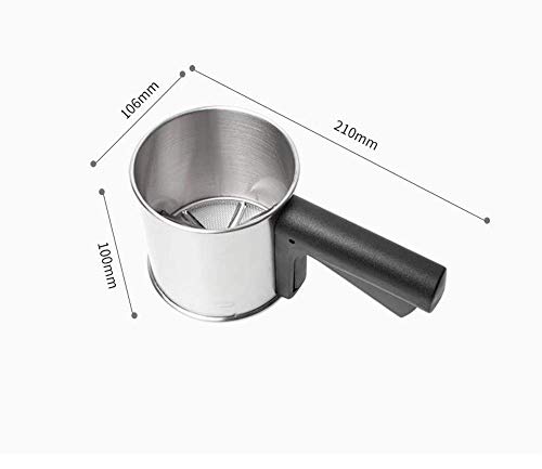 DDHZTA Harina de tamiz, tamiz de acero inoxidable tamiz azúcar en polvo semi-automático para la cocción de los hogares de mano de doble cara superfino tamiz