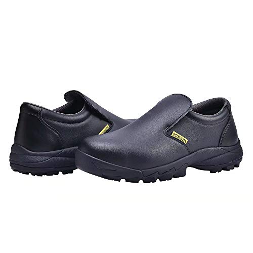 DDTX Zapatos de Seguridad para Hombre Antideslizante S2 SRC Calzado de Trabajo Puntera Compuesta Antiestáticos Cómodo Negro Talla 40