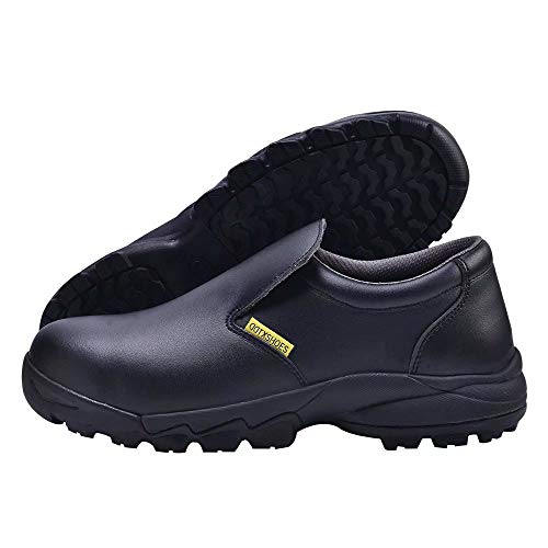 DDTX Zapatos de Seguridad para Hombre Antideslizante S2 SRC Calzado de Trabajo Puntera Compuesta Antiestáticos Cómodo Negro Talla 40