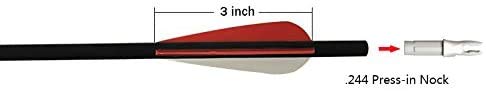 De 32 Pulgadas / 30 Pulgadas Caza Práctica Flechas con la Punta de Flecha reemplazable Spine 500 para el Compuesto y Arco recurvado. (12pack),30inch