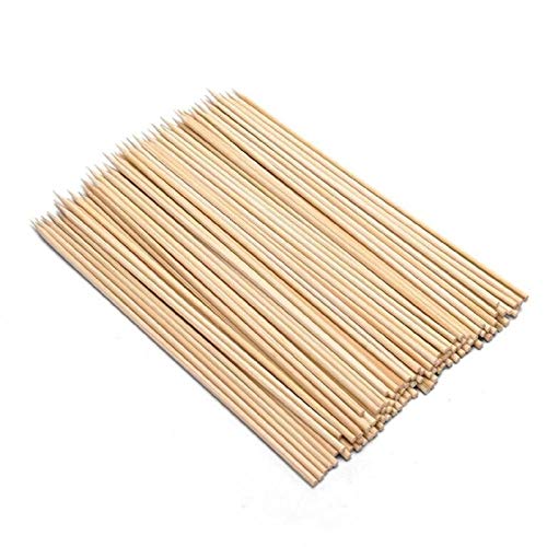 De acero inoxidable Pinchos, 100 25 Cm pinchos for asar, madera Kabob pinchos for asar for restaurante familiar Fácil de limpiar (Color : 100pcs)