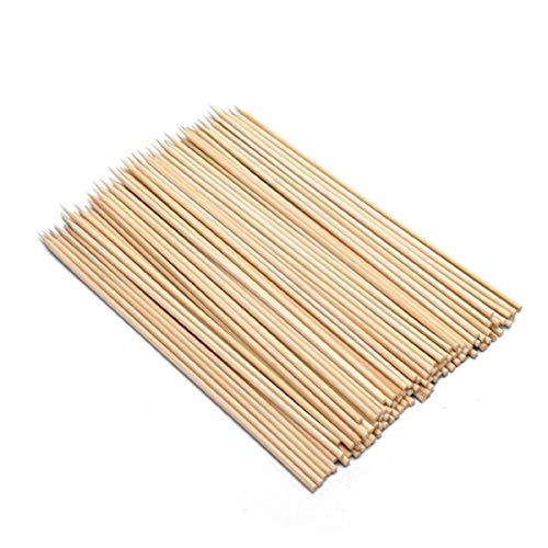 De acero inoxidable Pinchos, 100 25 Cm pinchos for asar, madera Kabob pinchos for asar for restaurante familiar Fácil de limpiar (Color : 100pcs)