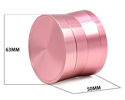 De Metal De 4 Piezas De La Trituradora De Trituración Condimento Sal De Grano De Café Biselado Desmontable Portátil Que Se USA For El Hogar Cocina Diámetro De 63 Mm (Color : Pink)