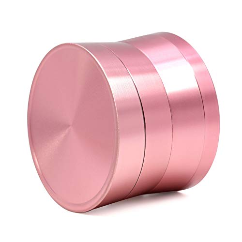 De Metal De 4 Piezas De La Trituradora De Trituración Condimento Sal De Grano De Café Biselado Desmontable Portátil Que Se USA For El Hogar Cocina Diámetro De 63 Mm (Color : Pink)